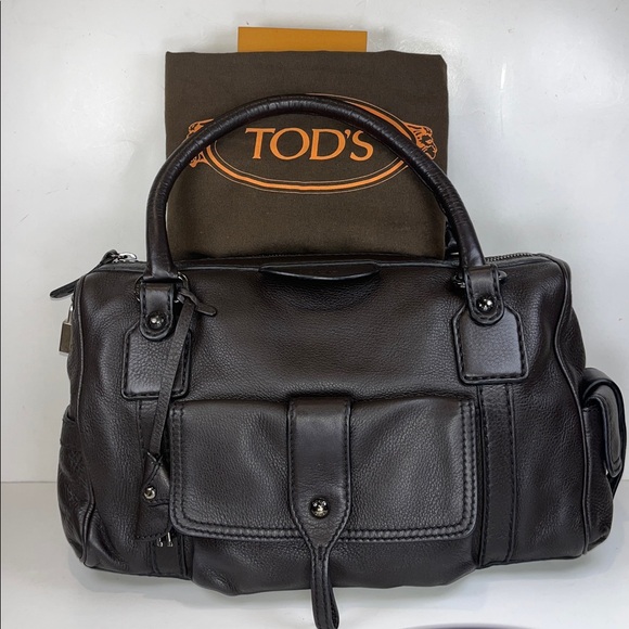 Tod's | Bags | Vintage Tods Bensenville Pebbled Leather Boston Bag